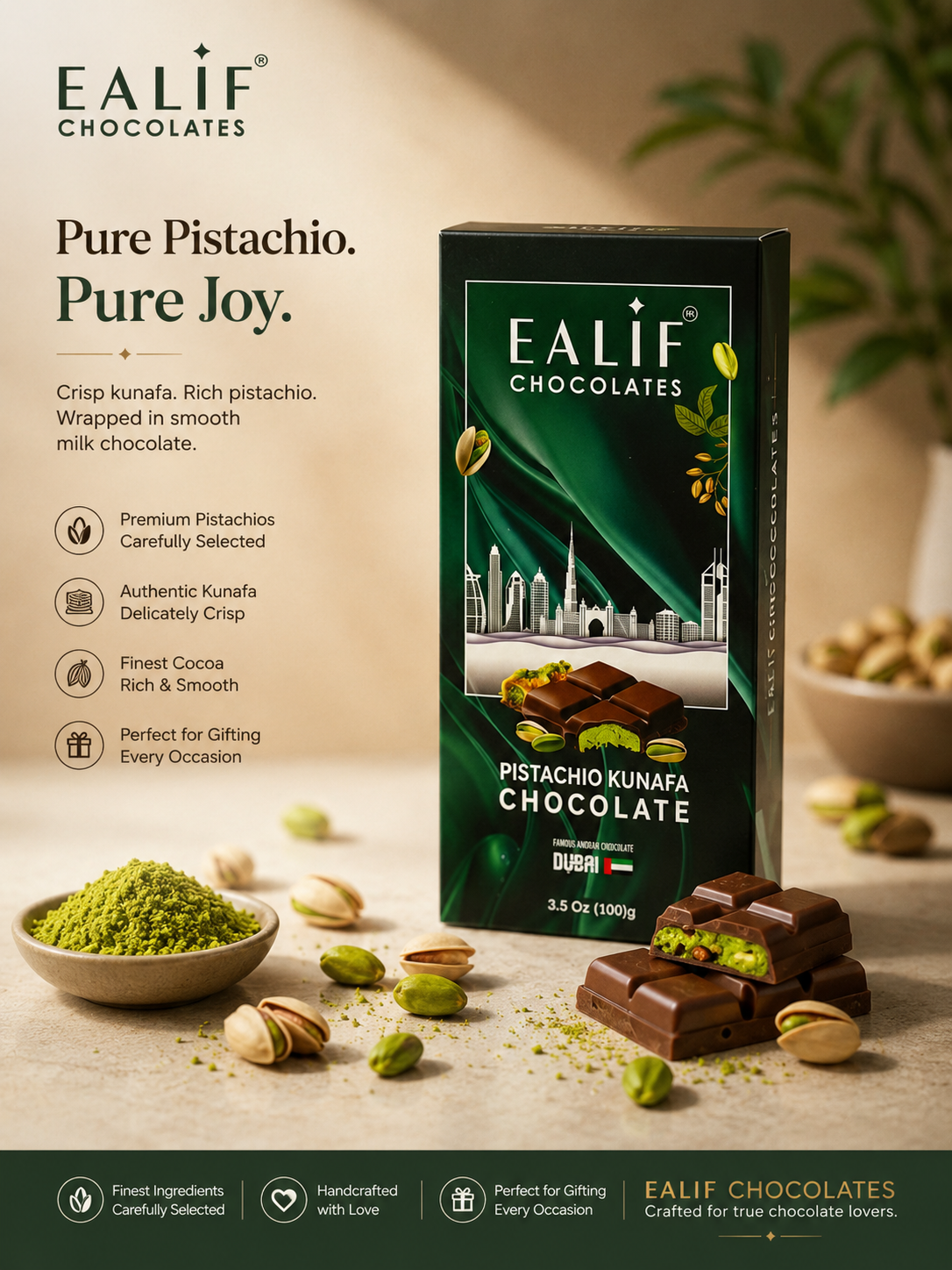Kunafa pistachio Chocolate